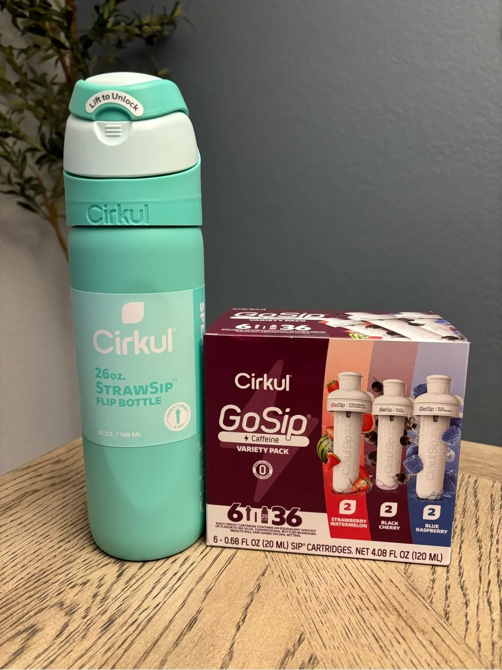 Cirkul Spearmint Straw Sip Flip Bottle-NWT